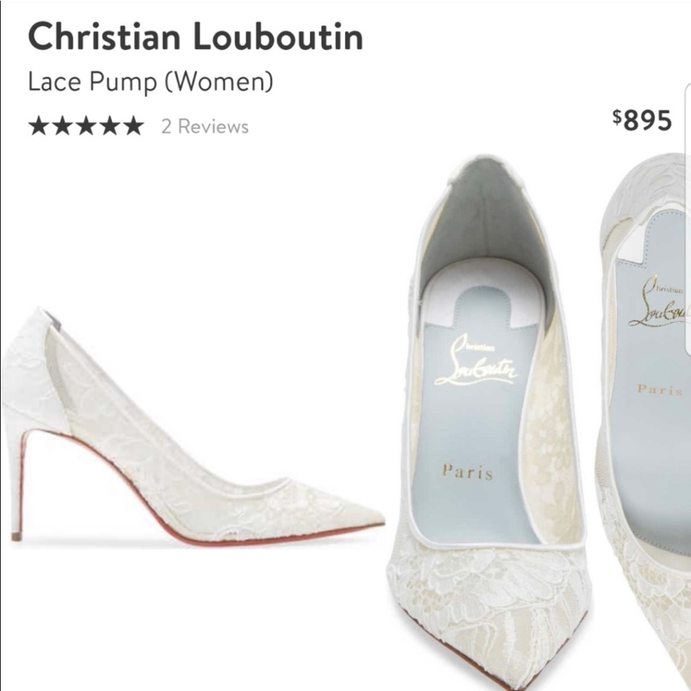 White lace Christian Louboutins